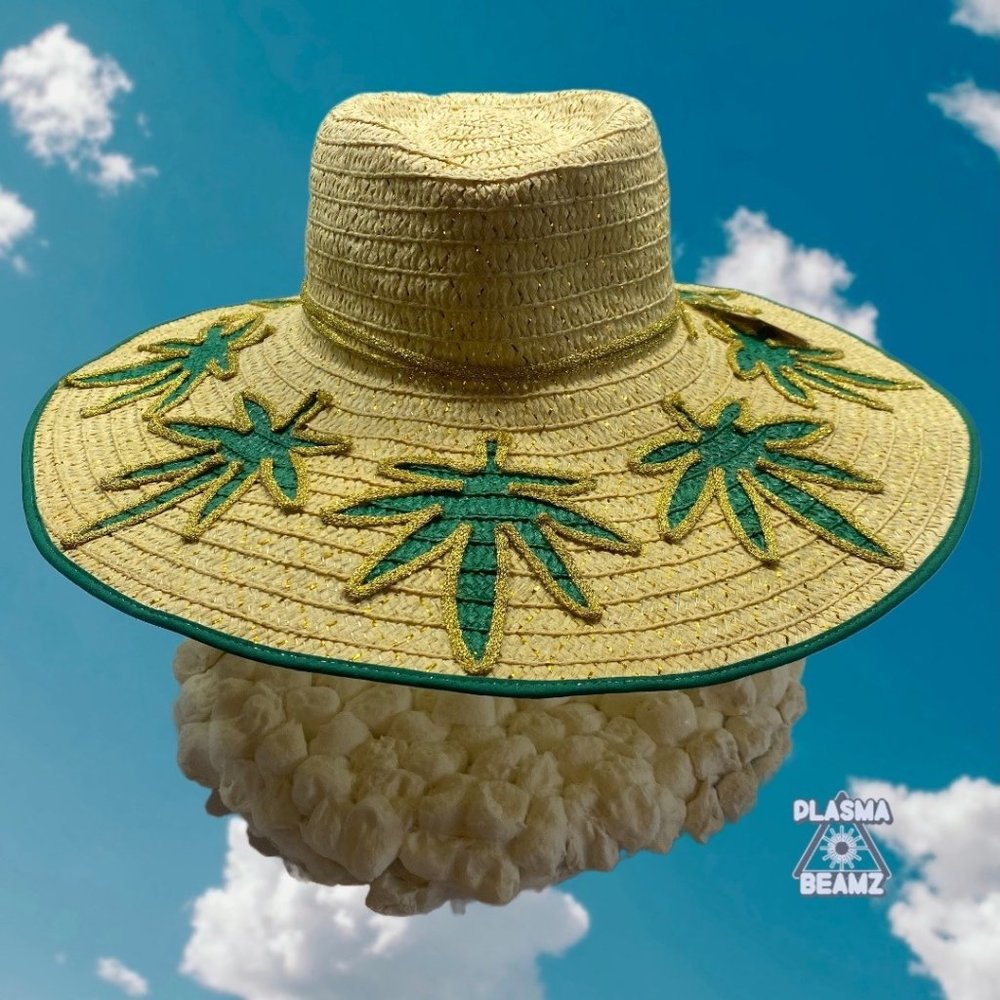 Mary Jane Gold Straw Sun Hat